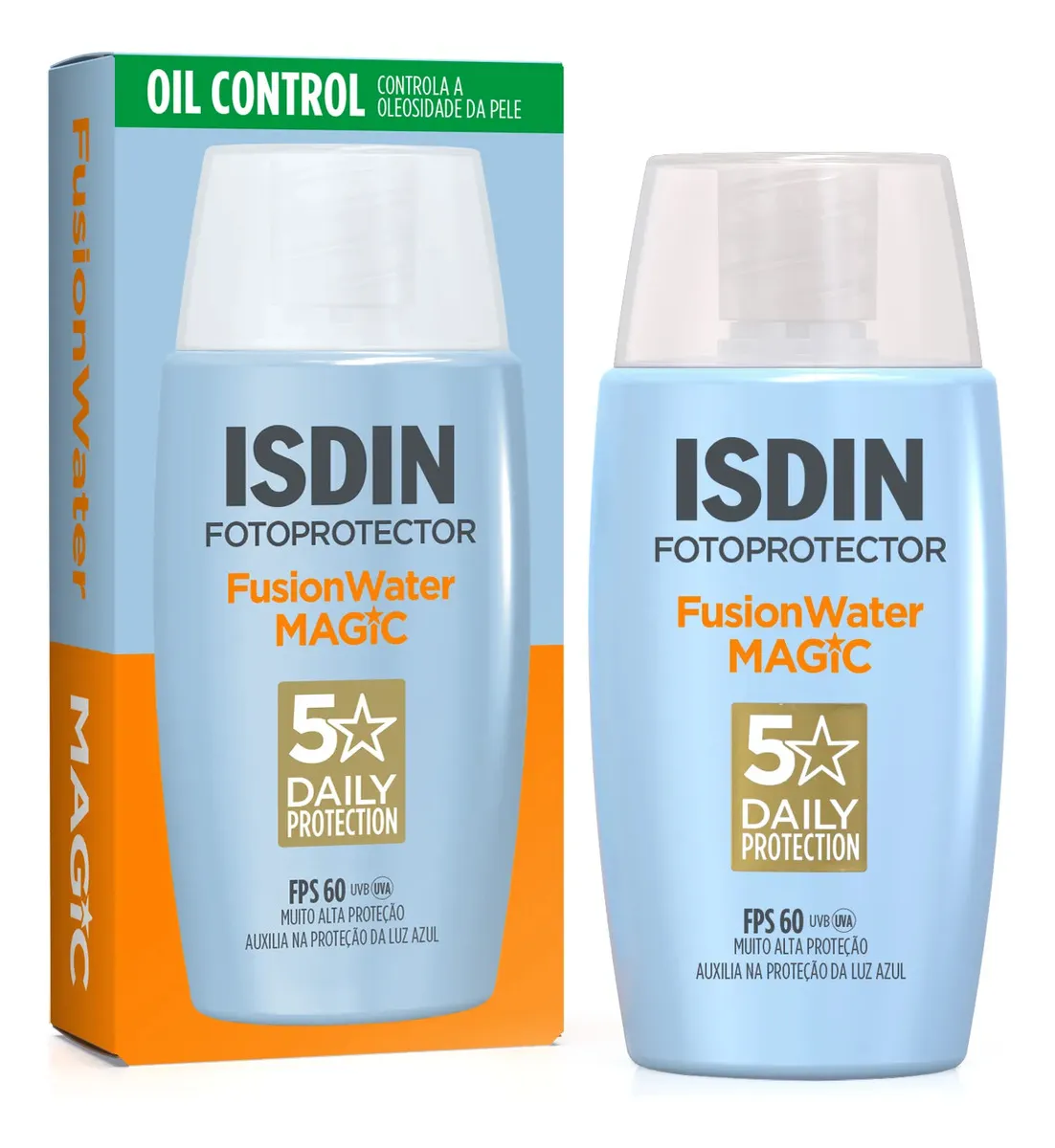 Protetor solar facial ISDIN Fusion Water FPS 60 50 ml