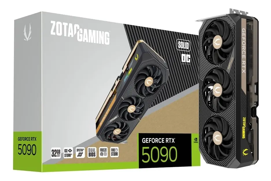 Placa de vídeo Zotac GeForce RTX 5090 Solid OC 32 GB GDDR7