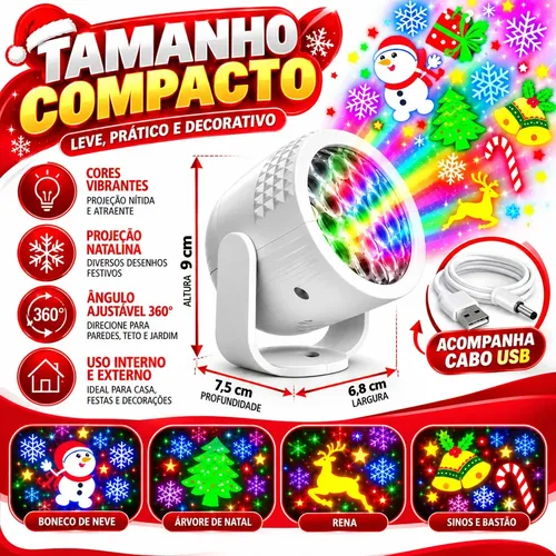 Projetor de luz de Natal LED 3D 4W Multicontrol